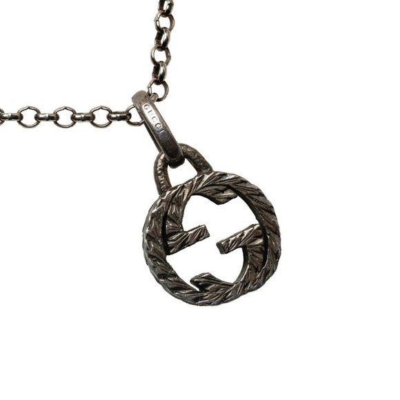 GUCCI Jewelry - Gucci Interlocking G Necklace 455307 Silver Metal Men's GUCCI
